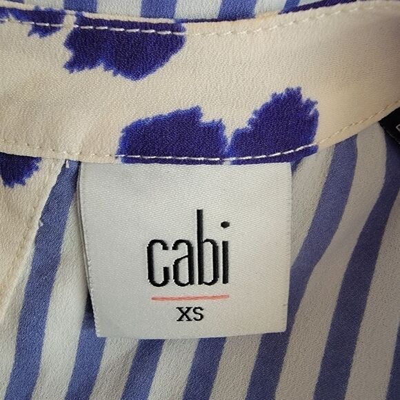 Cabi floral & stripes shirt tail hem tank top cami size xs - Picture 4 of 5